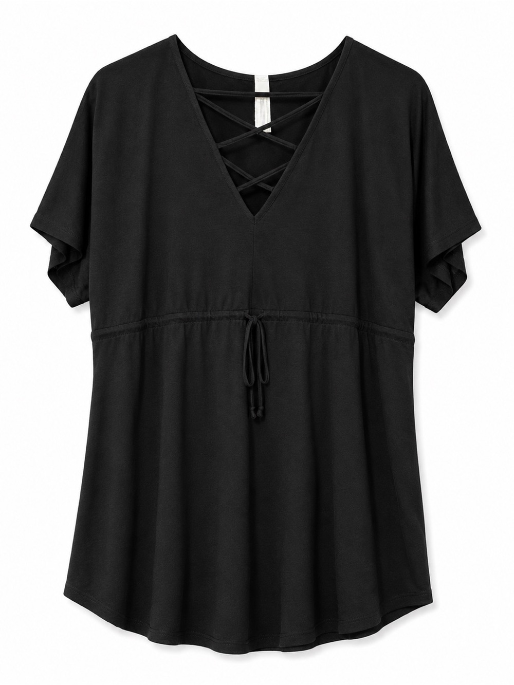Marika Black V-Neck Crisscross Swim Coverup